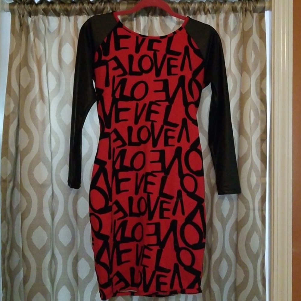 Bodycon red and black dress